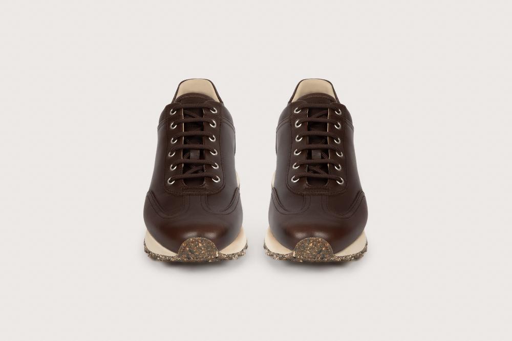 Heschung Sneakers Homme Raffinées Et élégantes En Cuir De Veau Café