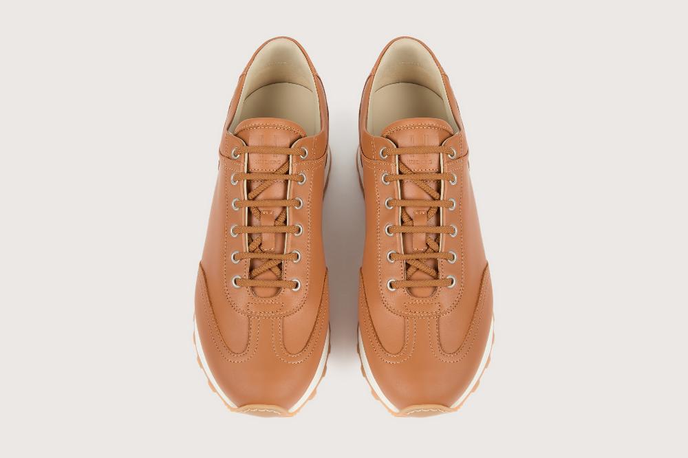 Heschung Sneakers Homme Raffinées Et élégantes En Cuir Lisse Coloris Gold
