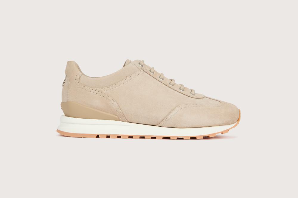 Heschung Sneakers Homme Raffinées Et élégantes En Cuir Velours Grege