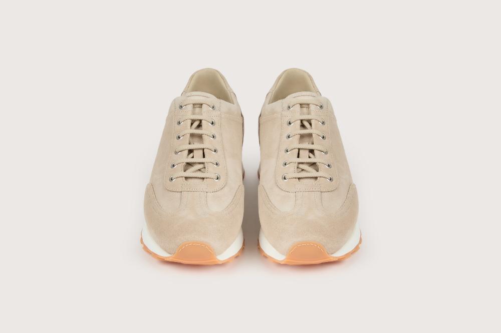 Heschung Sneakers Homme Raffinées Et élégantes En Cuir Velours Grege