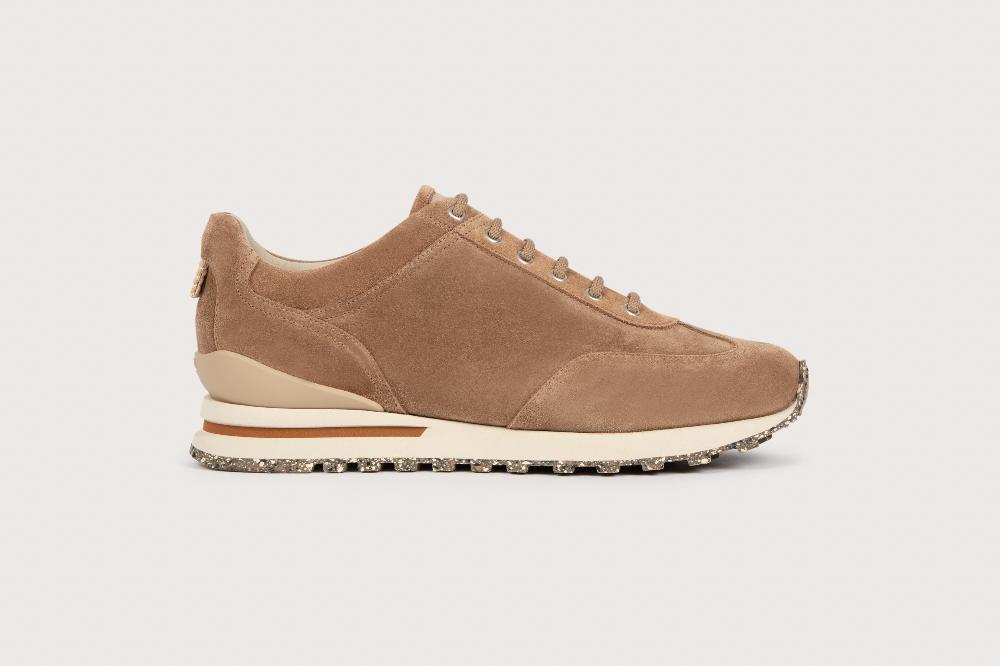 Heschung Sneakers Homme Raffinées Et élégantes En Cuir Velours Terre