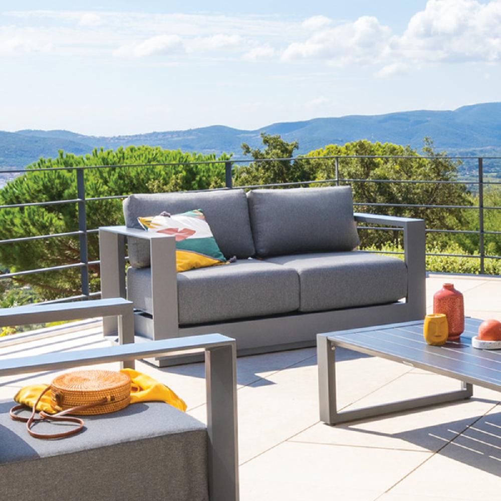 hesperide Canapé de jardin ALLURE Graphite & Gris zebrano
