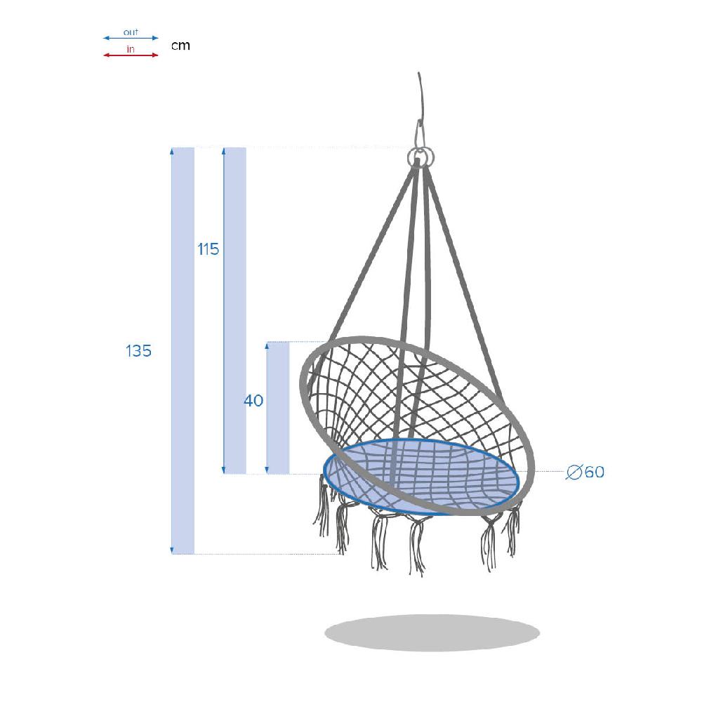 Hesperide Chaise De Détente Suspendue En Macramé PLUMAYA Beige