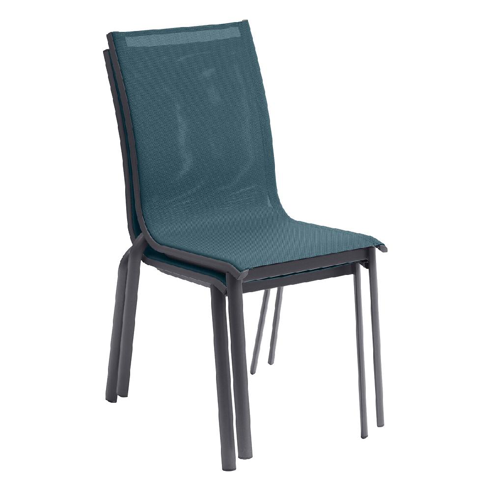 Hesperide Chaise De Jardin Empilable AXANT Bleu Canard & Graphite