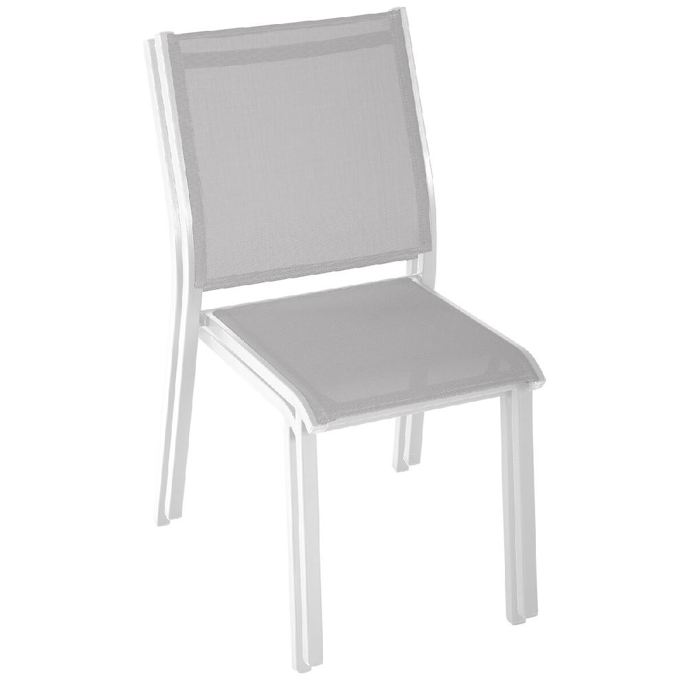 Hesperide Chaise De Jardin Empilable ESSENTIA Galet & Blanc
