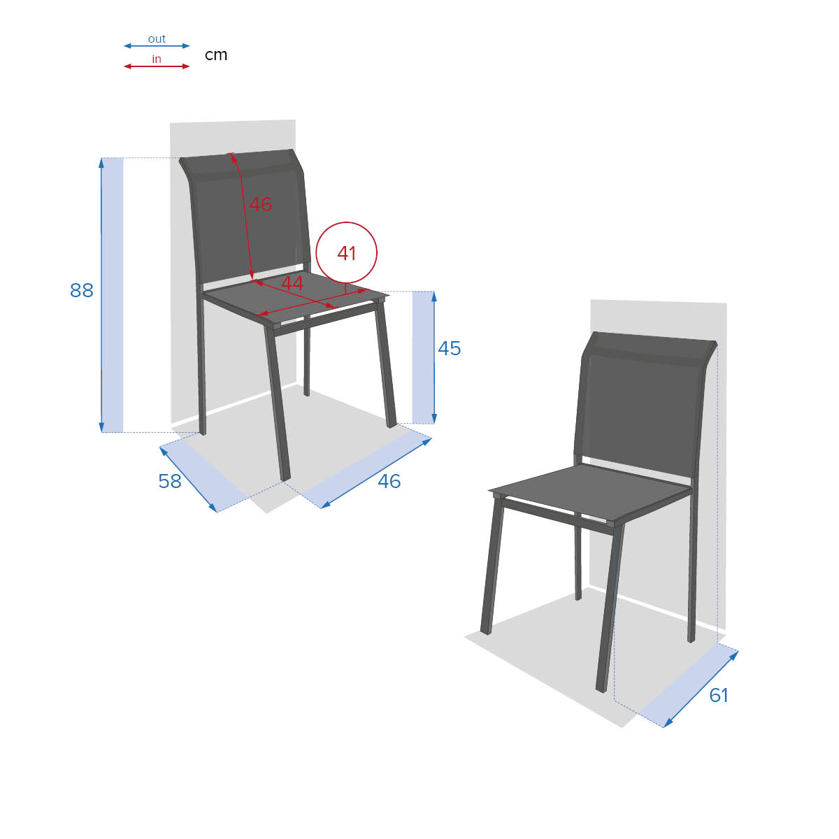 Hesperide Chaise De Jardin Empilable ESSENTIA Galet & Blanc