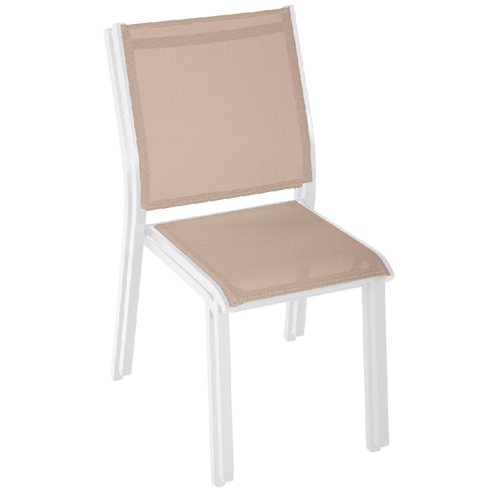 Hesperide Chaise De Jardin Empilable ESSENTIA Lin & Blanc