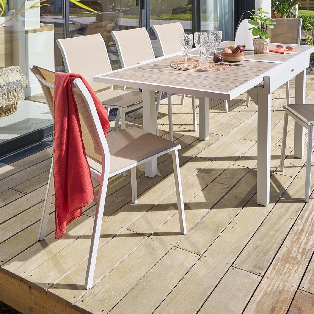 hesperide Chaise de jardin empilable ESSENTIA Lin & Blanc