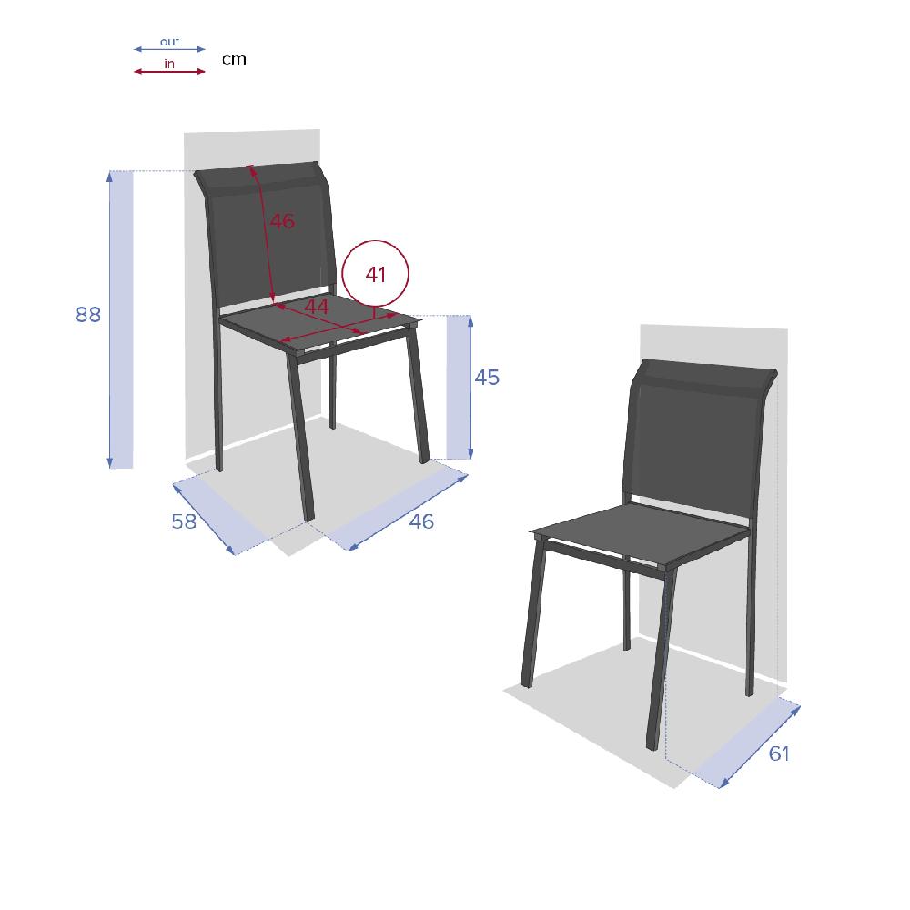 Hesperide Chaise De Jardin Empilable ESSENTIA Vert Olive & Graphite