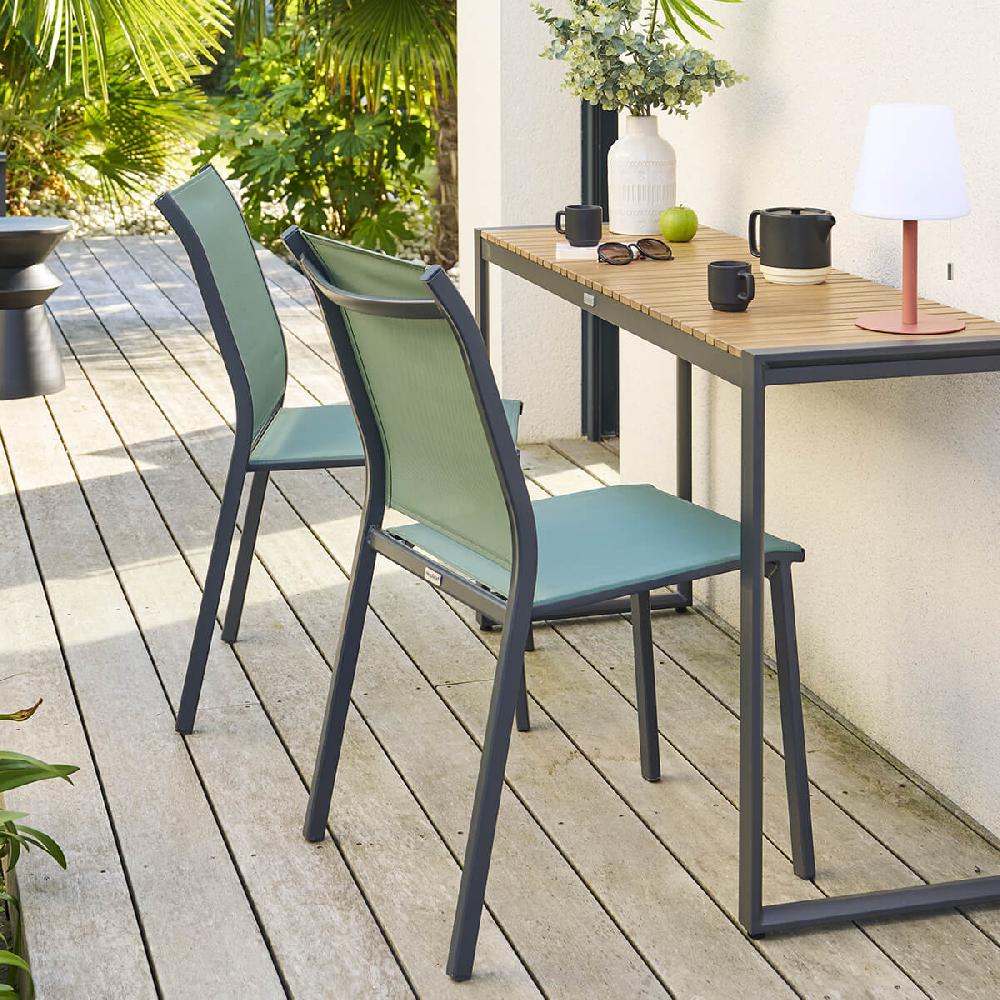 hesperide Chaise de jardin empilable ESSENTIA Vert olive & Graphite