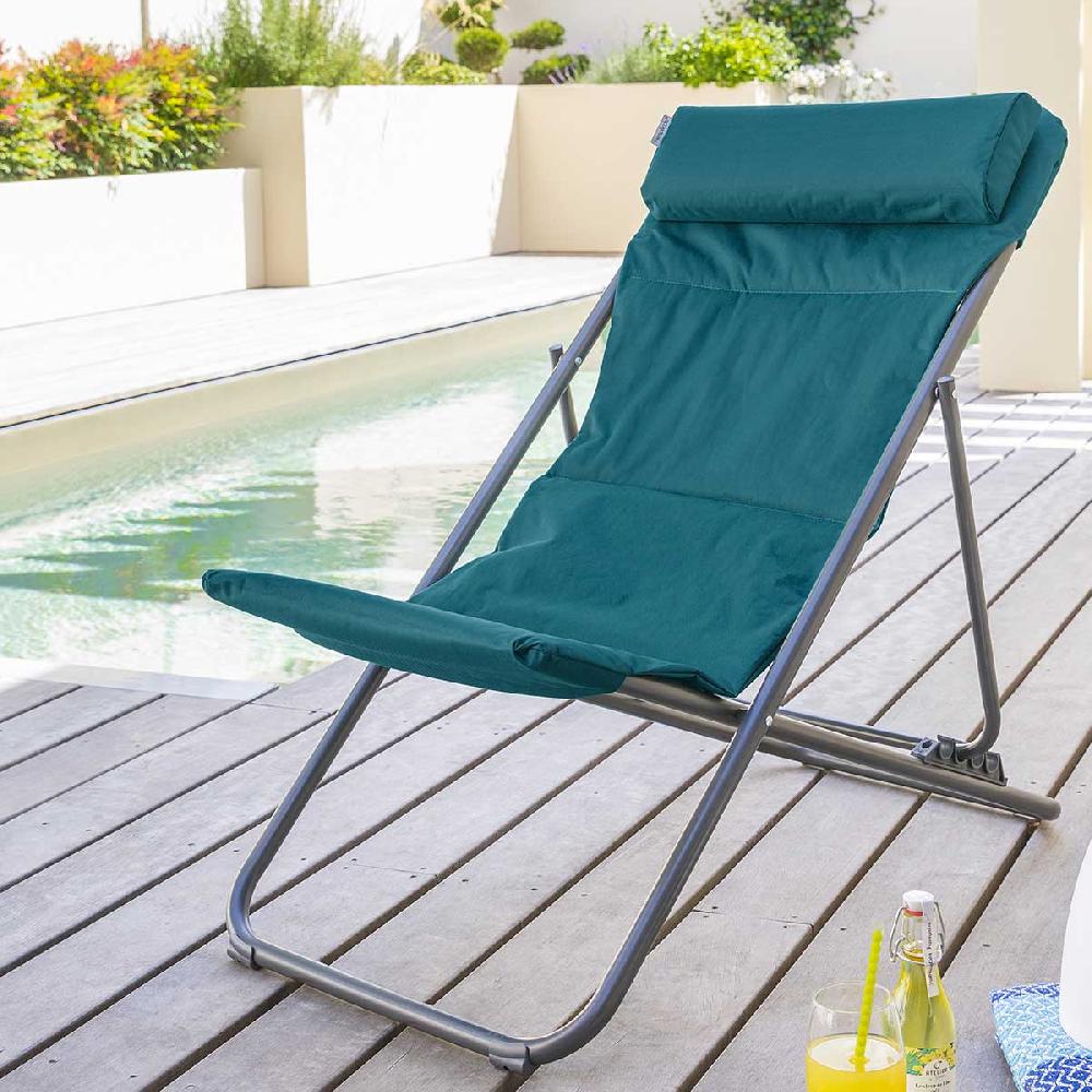 hesperide Chilienne de jardin pliante JUBBA Bleu canard & Graphite
