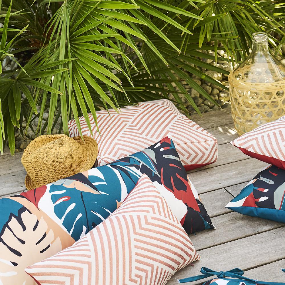 hesperide Coussin de sol d'intérieur et d'extérieur DEYO jacquard Terracotta