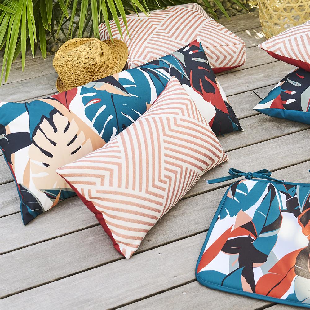 hesperide Coussin déco d'intérieur et d'extérieur DEYO jacquard Terracotta