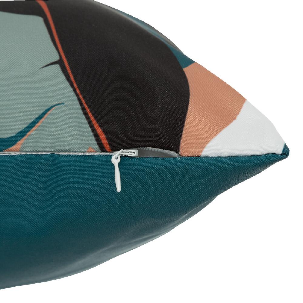 Hesperide Coussin Déco D'intérieur Et D'extérieur DEYO Motif Feuilles Bleu Canard