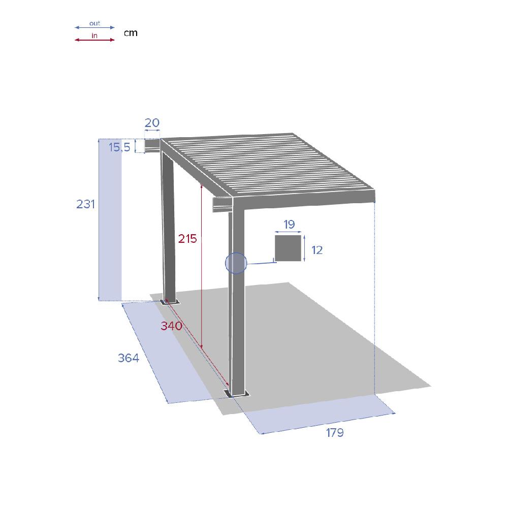 Hesperide Demi-extension Pour Pergola Bioclimatique MAJAÉ Graphite