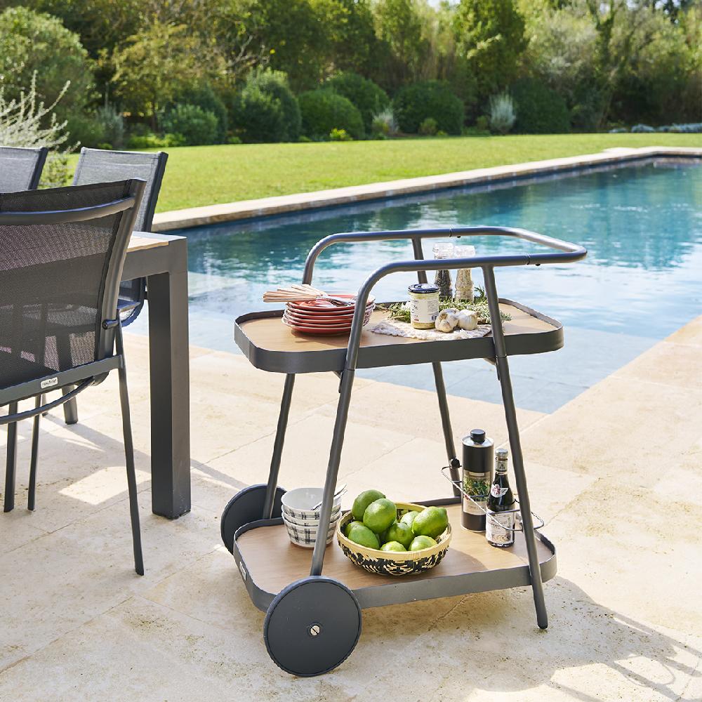 hesperide Desserte de jardin 2 étages EASINESS Honey & Graphite