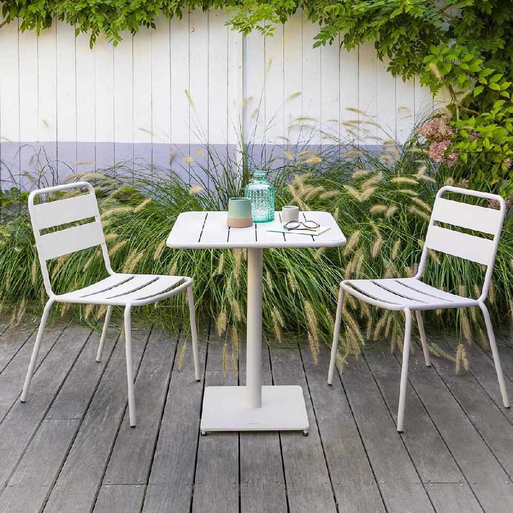 hesperide Ensemble table de jardin carrée + 2 chaises PHUKET Argile