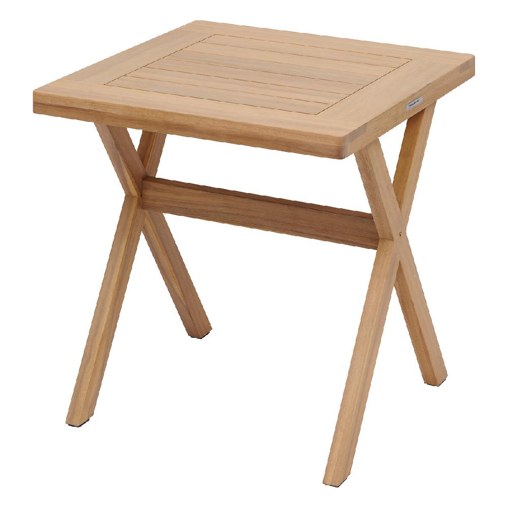 Hesperide Ensemble Table De Jardin Carrée XENIA + 2 Fauteuils Empilables TEMEIRA Acacia