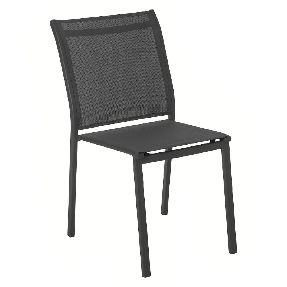 Hesperide Ensemble Table De Jardin ÉVASION + 4 Chaises Empilables ESSENTIA Graphite