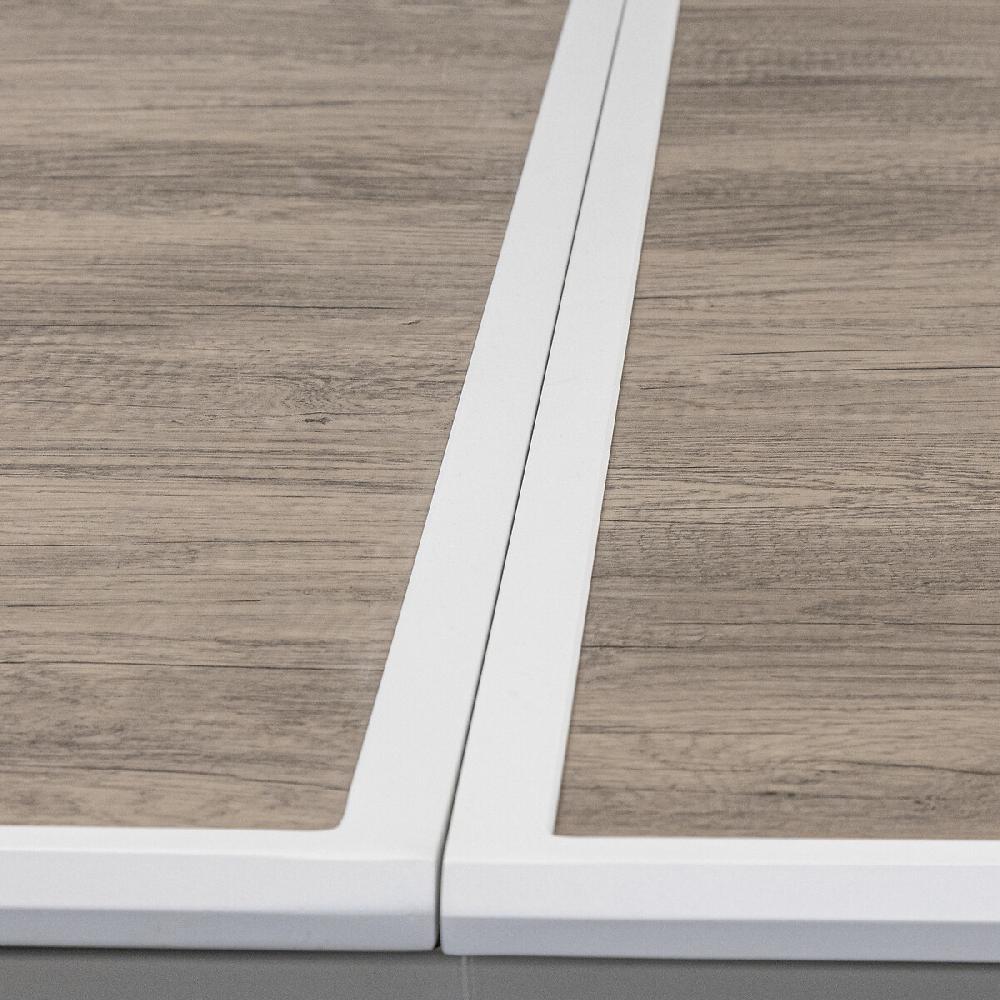 Hesperide Ensemble Table De Jardin Extensible + 10 Fauteuils Empilables AXIOME Sépia & Blanc