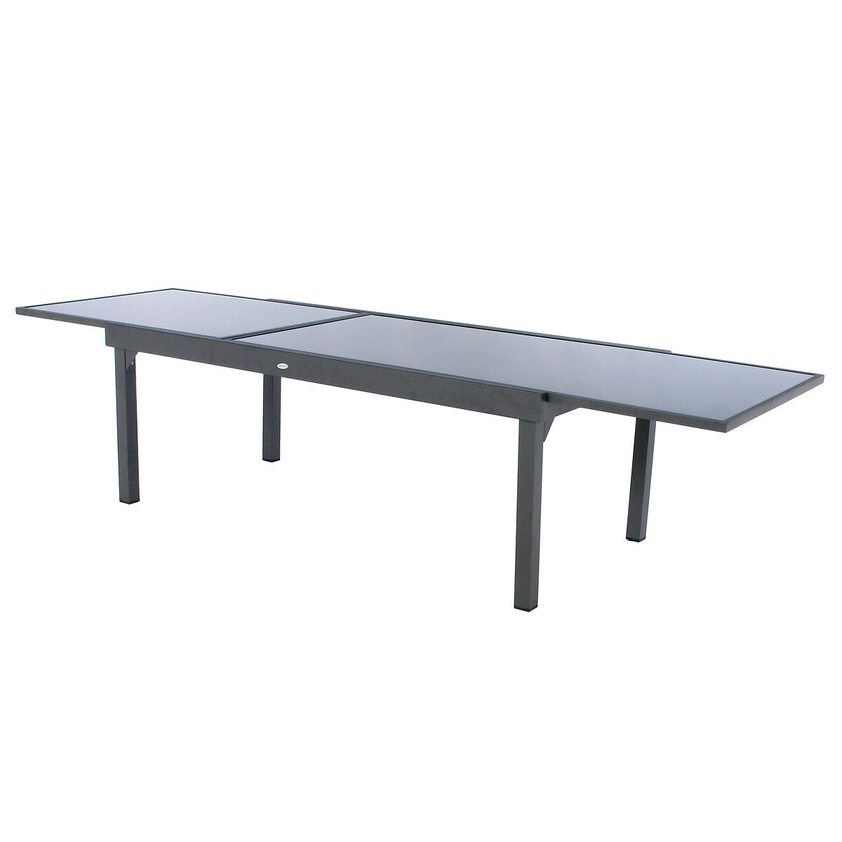 Hesperide Ensemble Table De Jardin Extensible + 12 Fauteuils Empilables PIAZZA Graphite