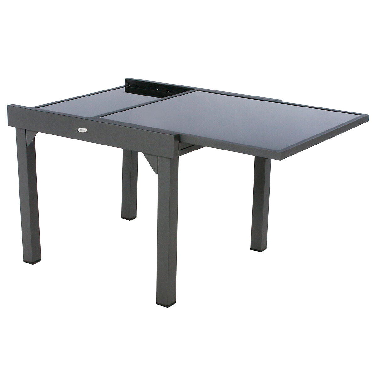 Hesperide Ensemble Table De Jardin Extensible + 8 Fauteuils Empilables PIAZZA Graphite