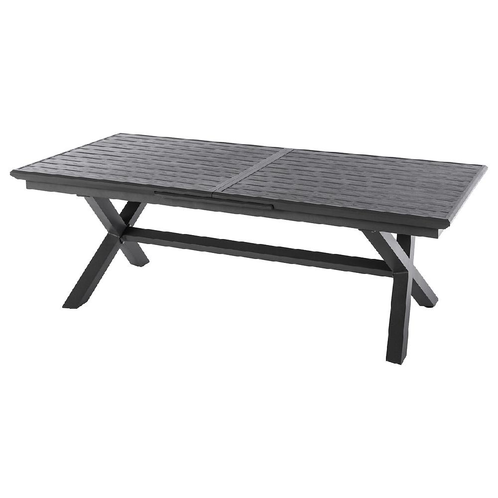 Hesperide Ensemble Table De Jardin Extensible AXIOME Ardoise Granitée + 10 Fauteuils Empilables ESSENTIA