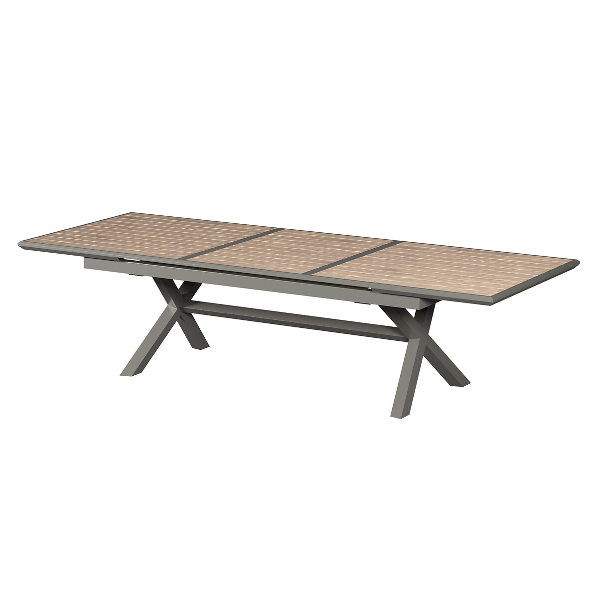 Hesperide Ensemble Table De Jardin Extensible AXIOME Effet Bois + 10 Fauteuils AXANT Praline