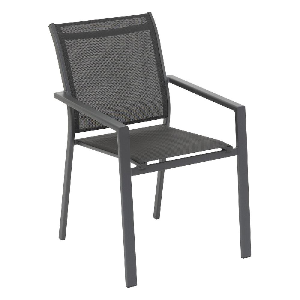 Hesperide Ensemble Table De Jardin Extensible ÉVASION + 10 Fauteuils Empilables ESSENTIA Graphite