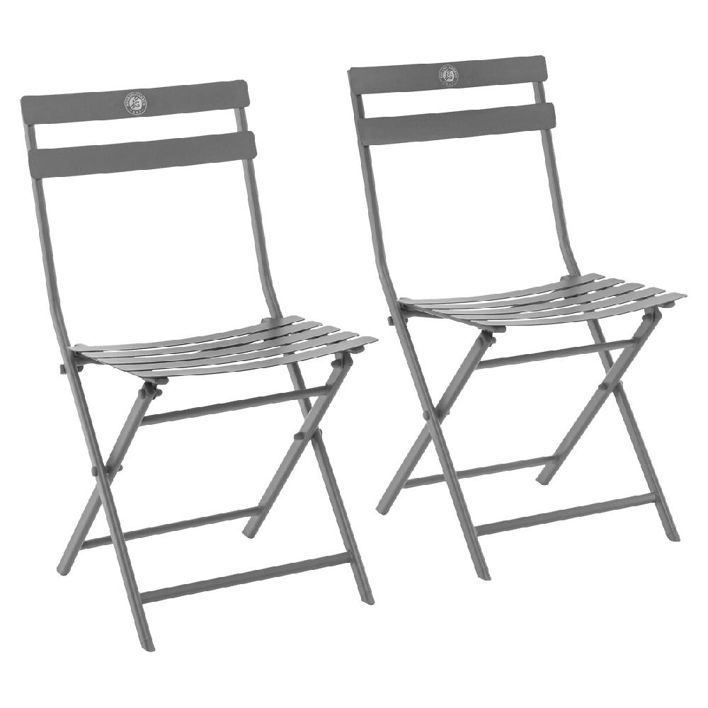 Hesperide Ensemble Table De Jardin GREENSBORO + 1 Lot De 2 Chaises Roland-Garros Gris Quartz