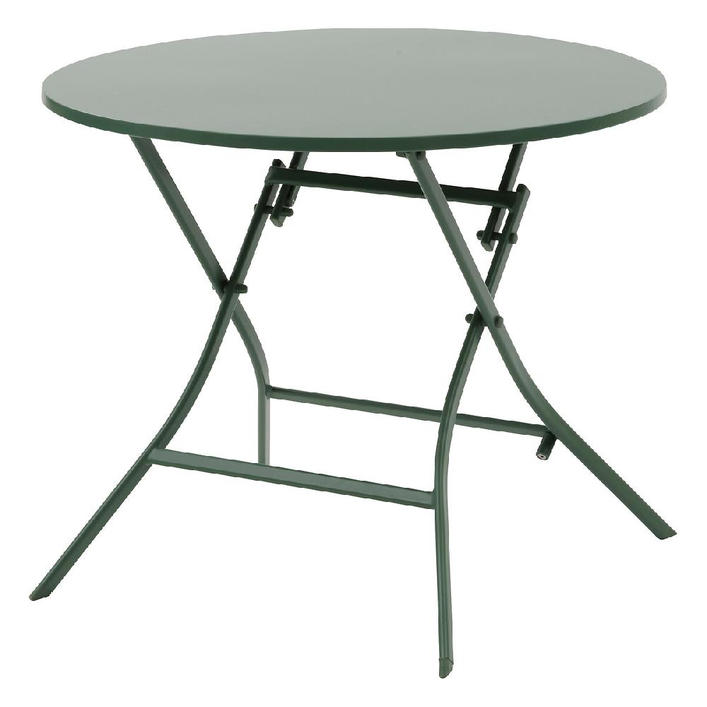 Hesperide Ensemble Table De Jardin Ronde + 4 Chaises Empilables GREENSBORO Vert Olive