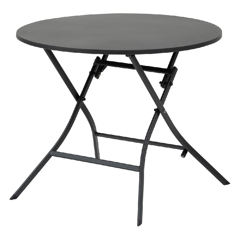 Hesperide Ensemble Table De Jardin Ronde + 4 Chaises Empilables GREENSBORO Graphite