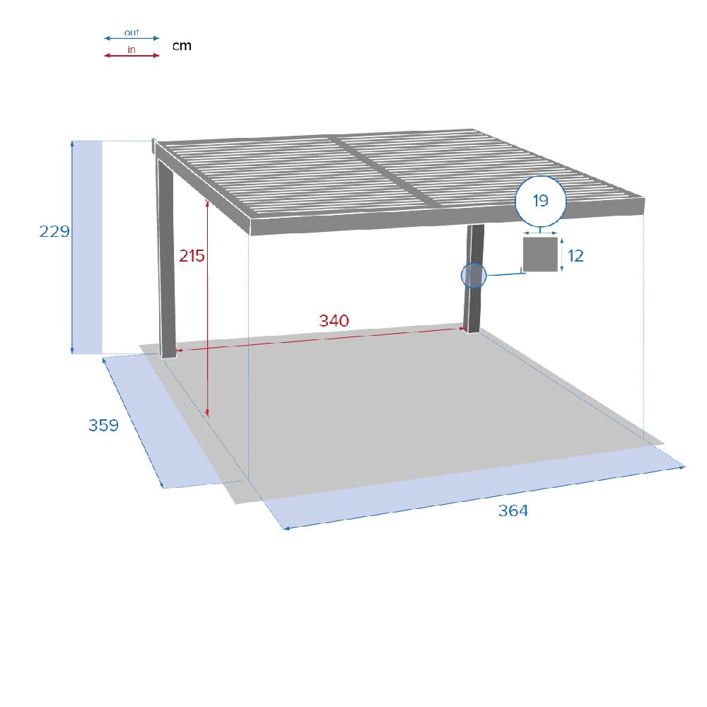 Hesperide Extension Frontale Pour Pergola Bioclimatique MAJAÉ Graphite