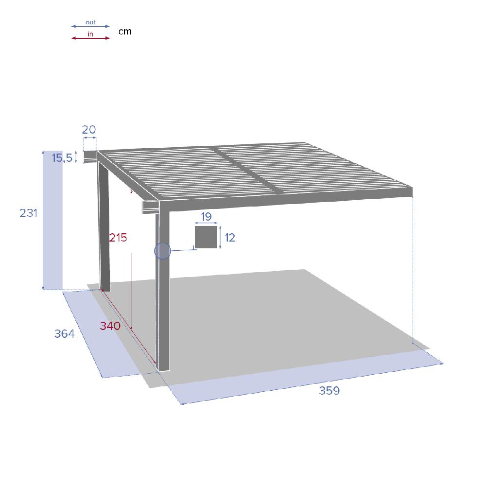 Hesperide Extension Latérale Pour Pergola Bioclimatique MAJAÉ Graphite