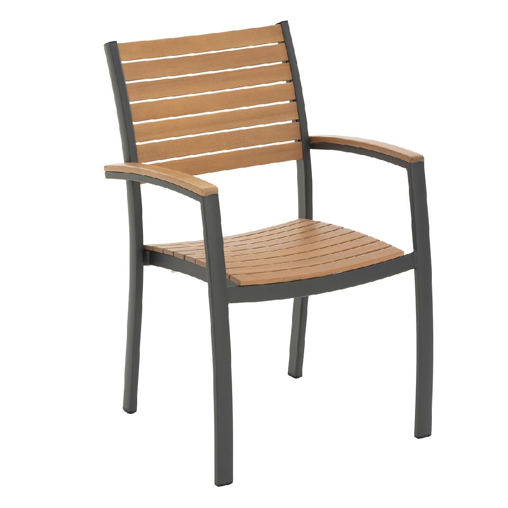 Hesperide Fauteuil De Jardin Empilable ACORDIA Eucalyptus & Graphite