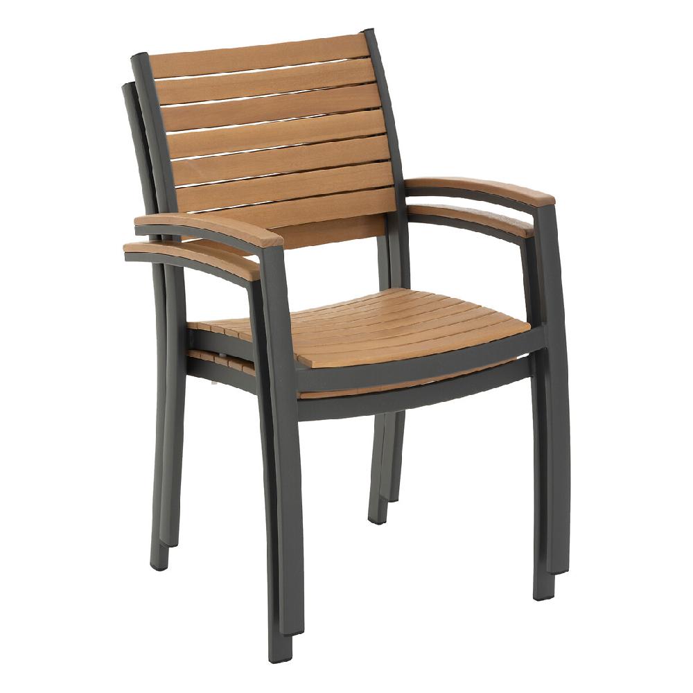 Hesperide Fauteuil De Jardin Empilable ACORDIA Eucalyptus & Graphite