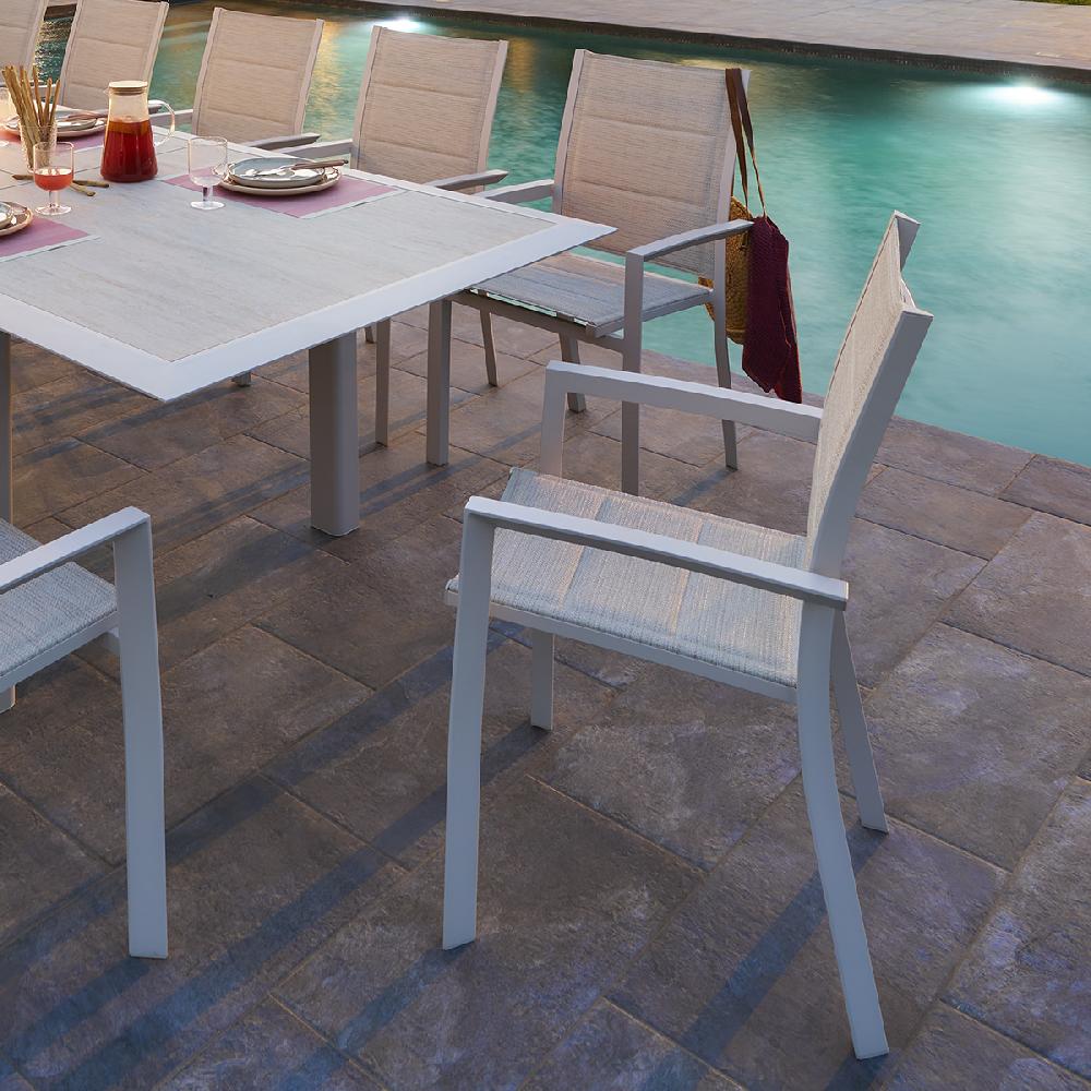 hesperide Fauteuil de jardin empilable ALLURE Beige & Avoine