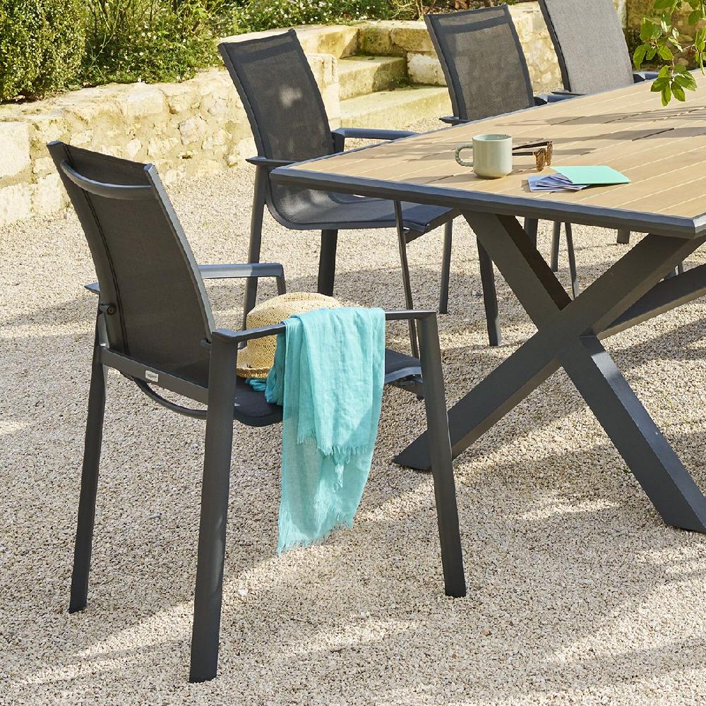 Hesperide Fauteuil De Jardin Empilable AXANT Anthracite & Graphite