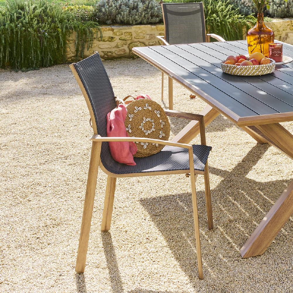 hesperide Fauteuil de jardin empilable AXANT Gris poivre & Honey