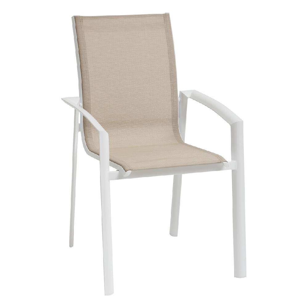 Hesperide Fauteuil De Jardin Empilable AXANT Lin & Blanc