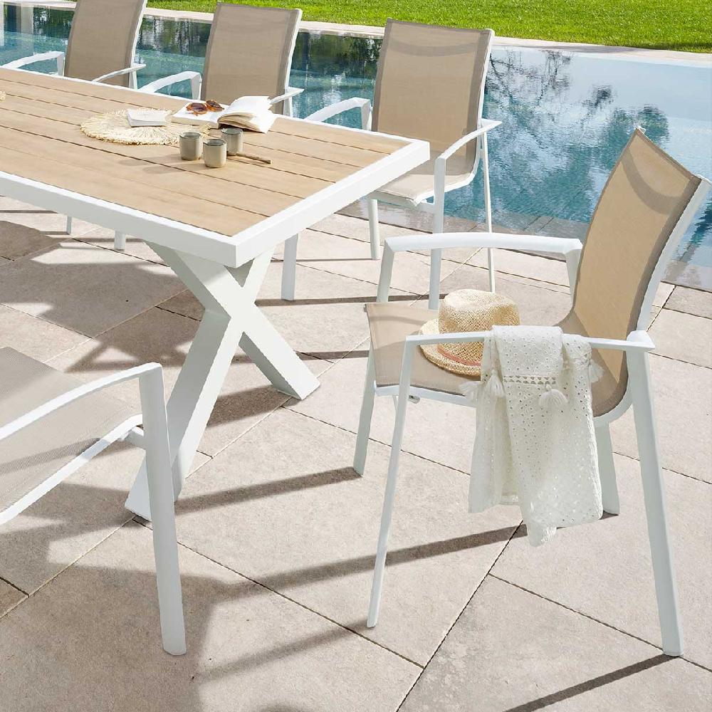 Hesperide Fauteuil De Jardin Empilable AXANT Lin & Blanc