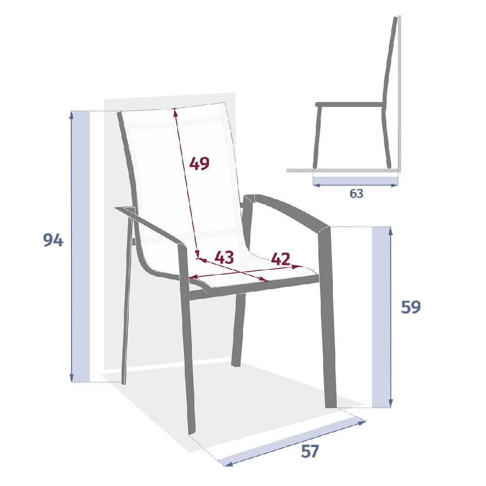 Hesperide Fauteuil De Jardin Empilable AXANT Lin & Blanc