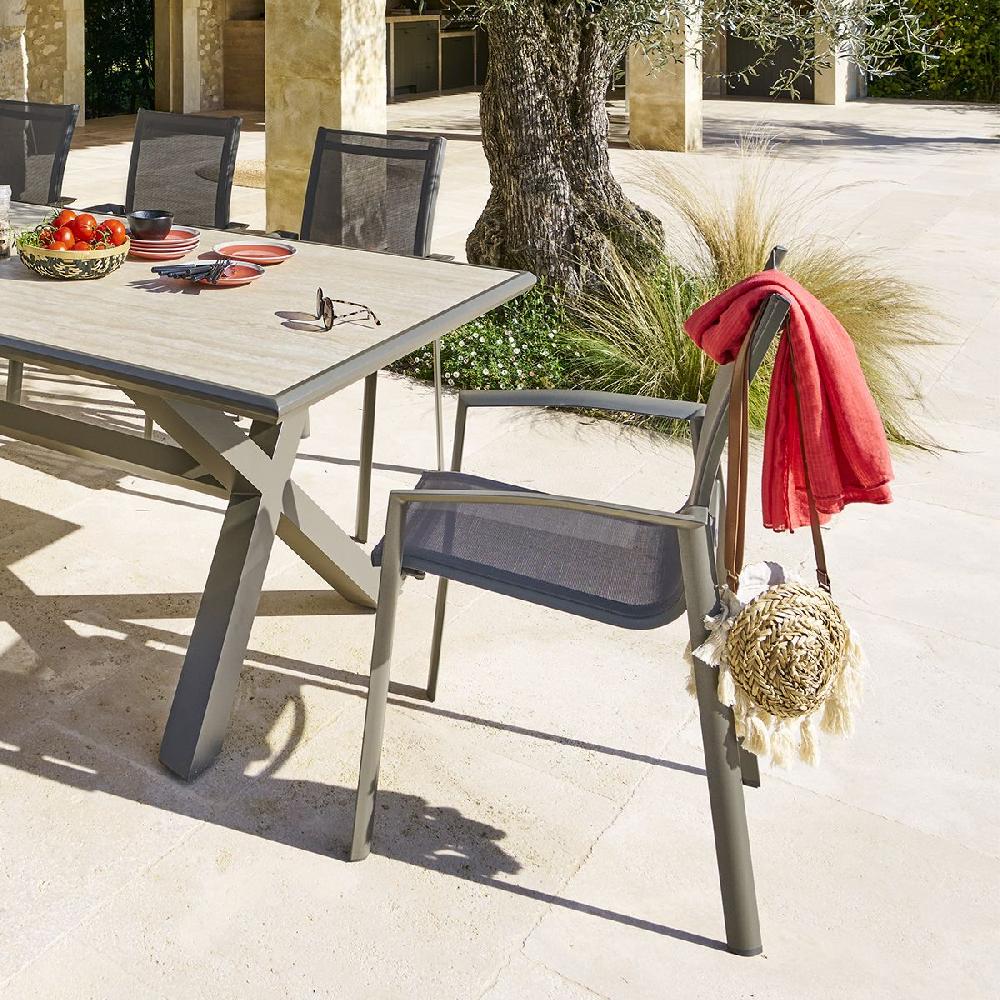 Hesperide Fauteuil De Jardin Empilable AXANT Wengé & Praline