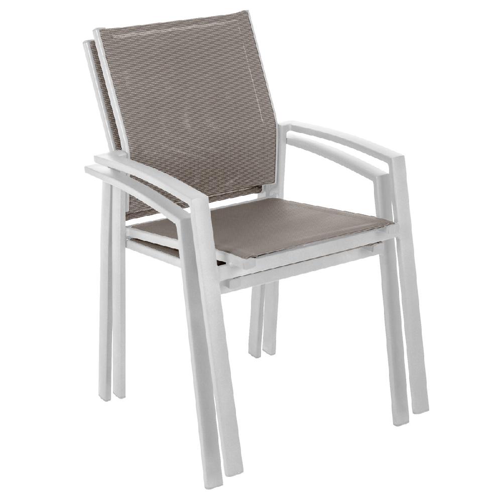 Hesperide Fauteuil De Jardin Empilable AXIOME Noisette & Blanc