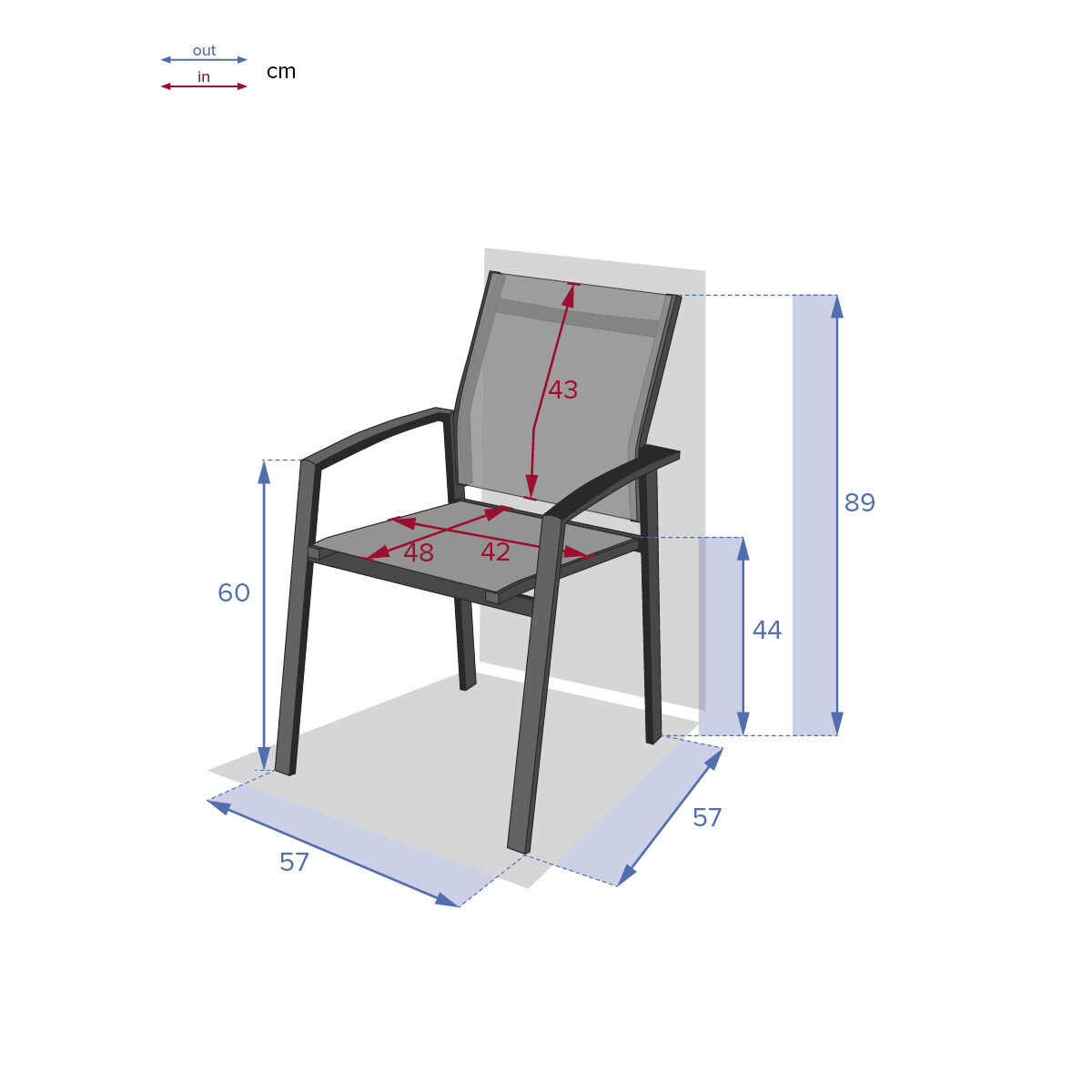 Hesperide Fauteuil De Jardin Empilable AXIOME Silex & Gris Quartz