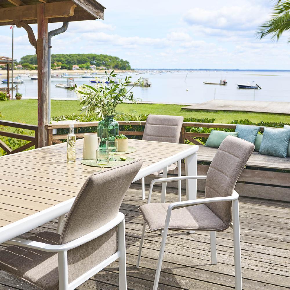 hesperide Fauteuil de jardin empilable DIESE Badiane & Blanc