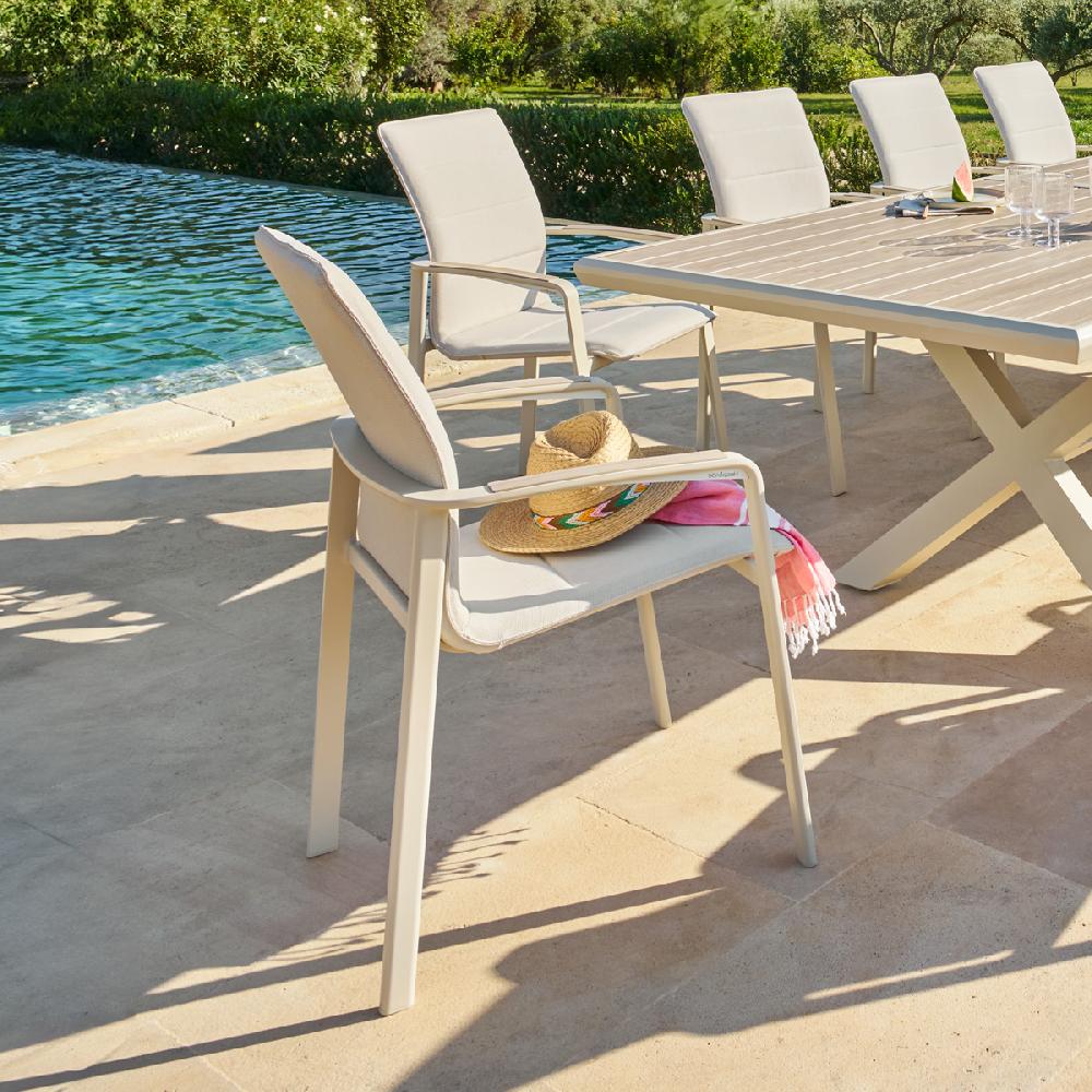 Hesperide Fauteuil De Jardin Empilable DIESE Ivoire & Argile