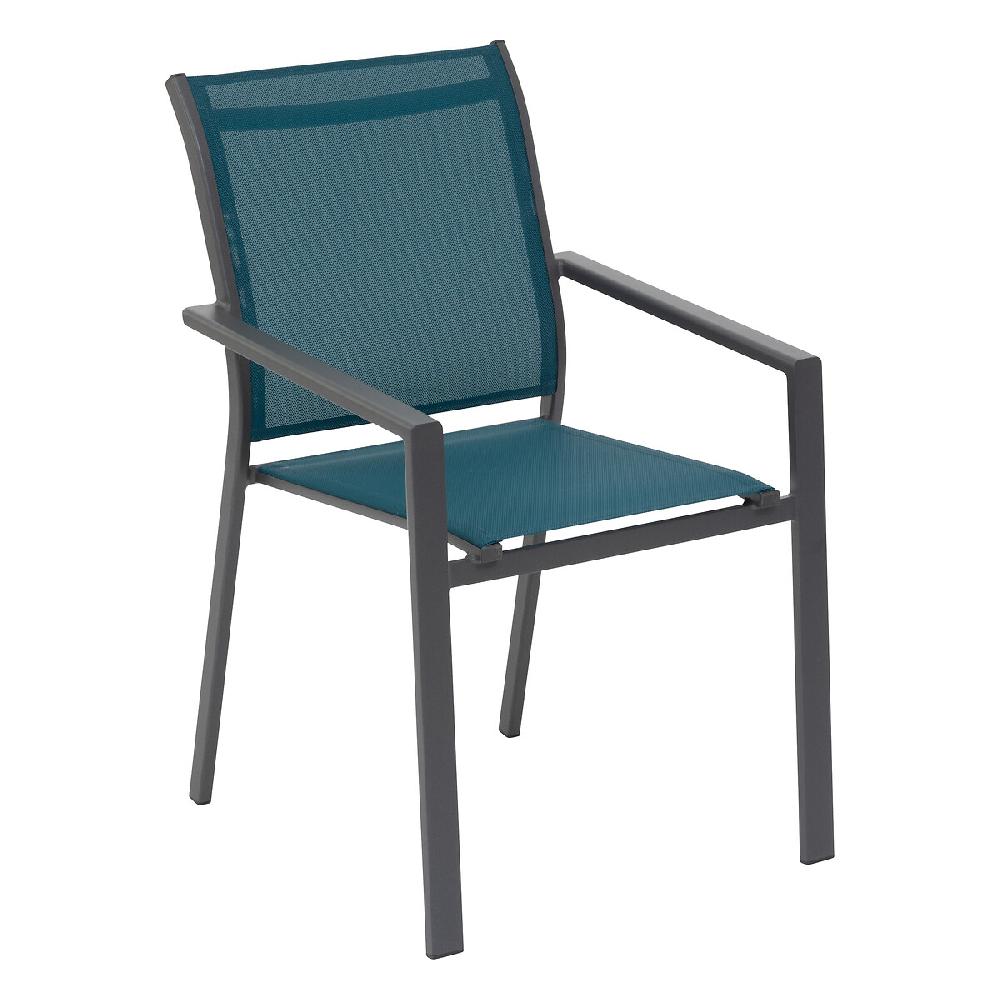 Hesperide Fauteuil De Jardin Empilable ESSENTIA Bleu Canard & Graphite