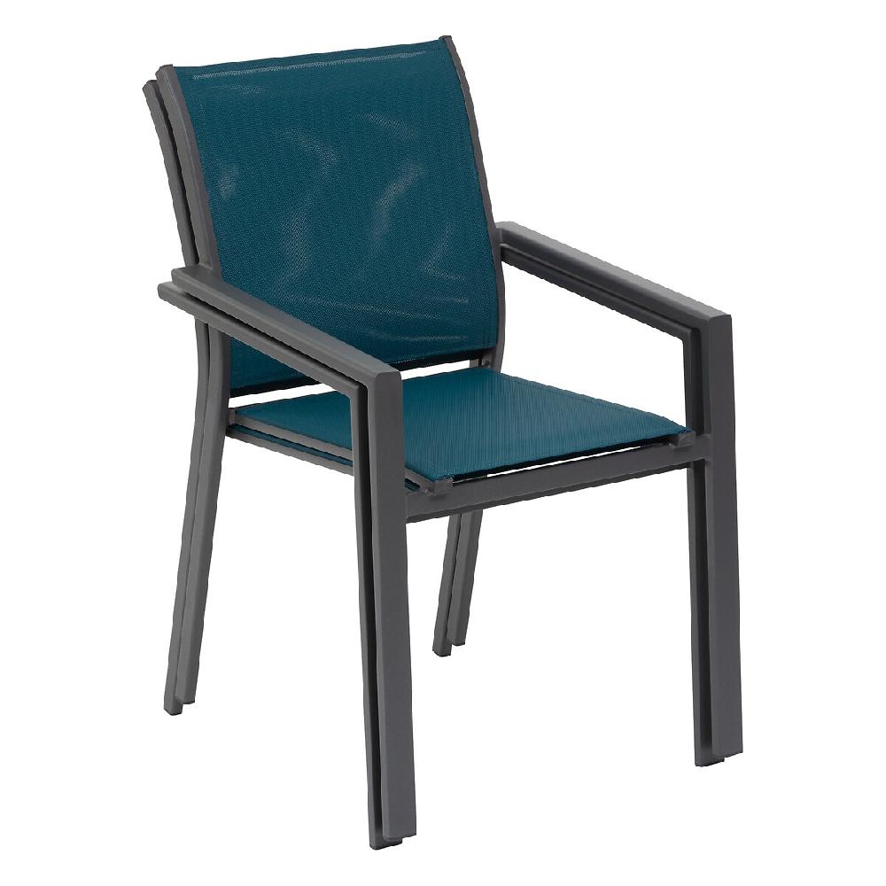 Hesperide Fauteuil De Jardin Empilable ESSENTIA Bleu Canard & Graphite