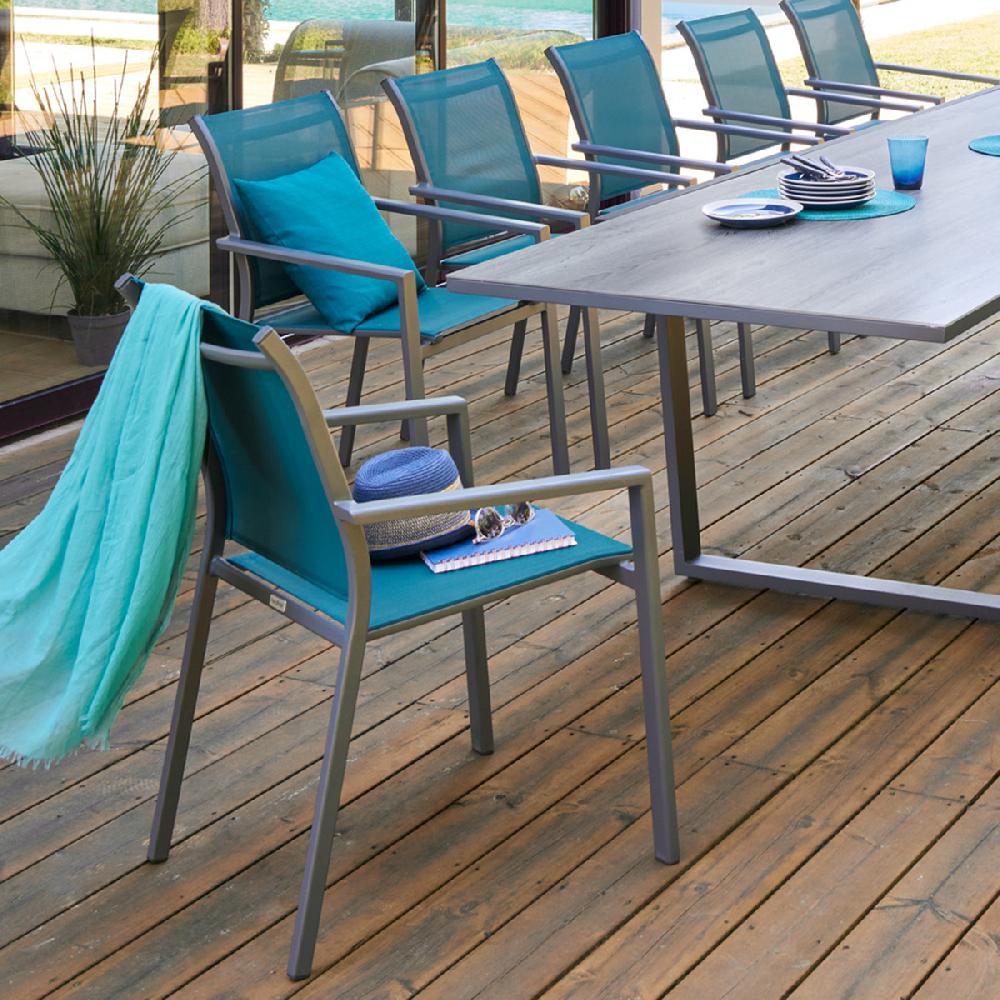 hesperide Fauteuil de jardin empilable ESSENTIA Bleu canard & Graphite